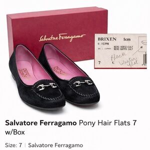 Salvatore Ferragamo Brixen Black Loafers Size 7 C Nappa Calf Flats
